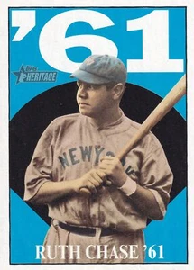 2010 Topps Heritage #61BR5 Babe Ruth Ruth Chase '61 NY Yankees HOF - Foto 1 di 2