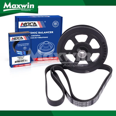 Cinturón Harmonic Balancer Serpentine Fit 01-07 Chrysler Town Country Dodge Caravan Foto 1 de 4