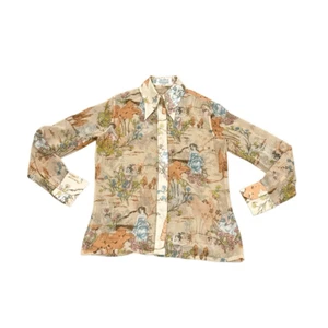 Vintage loubella extendables 1970s dagger collar blouse - Picture 1 of 7