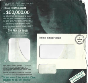 ANCIEN VINYLE PUBLICITIARE 33tr 19 CM-DE SÉLECTIONS DU READER'S DIGEST CANADA - Bild 1 von 2
