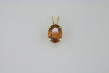 8 x 6 mm Oval Citrine 14kt Yellow Gold Pendant