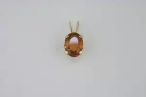 Colgante de oro amarillo de 14 quilates ovalado citrino de 8 x 6 mm - Imagen 1 de 3