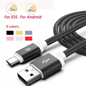 1M 2M 3M USB Data Charger Charging Cable fit for iPhone/iOS 11 13 Android Type-C - Picture 1 of 20