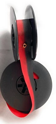 Black with Red Ribbon Universal Typewriter Ribbon with eyelets 2 Inch Spool - Image 1 of 3