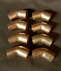 8 Wrot Copper 1/2" Street Elbow 45 F x C  - Picture 1 of 2