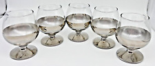 5 Vintage Mercury Silver Fade Ombre Cordial Snifter Glasses Mid Century Modern