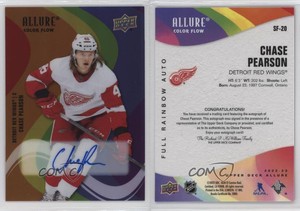 2022-23 Upper Deck Allure Color Flow Full Rainbow Chase Pearson Rookie Auto RC