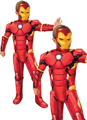 Disfraz de Superhéroe Oficial Iron Man Deluxe Marvel Niños + Máscara Foto 1 de 2