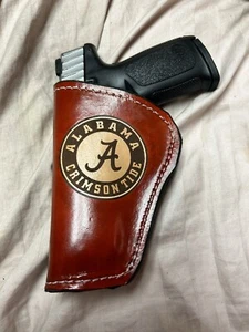 Alabama LH Glock / Smith And Wesson 9 Mm Leather Gun Holster - Handmade, - Picture 1 of 2