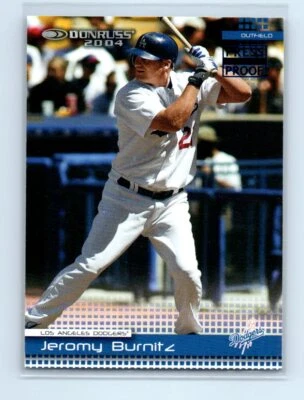 2004 Donruss Press Proofs Blue Dodgers Baseball Card #314 Jeromy Burnitz /100 - Image 1 of 2