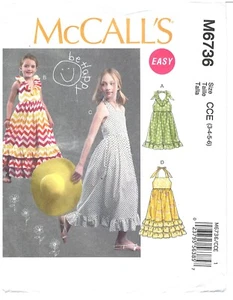 2013 Easy McCall's M6736 Girls Dresses size CCE 3-6 sewing pattern uncut - Picture 1 of 3