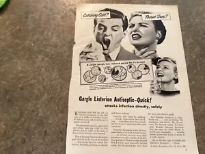 1951 Pubblicità d'epoca Listerine antisettico. Gargarismi - Foto 1 di 1