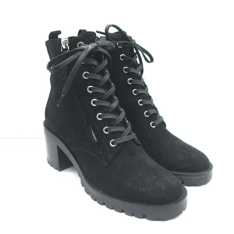 Боевые ботинки Gianvito Rossi Croft на боковой молнии черные замшевые размер 39 ботильоны на шнуровке - Изображение 1 из 4