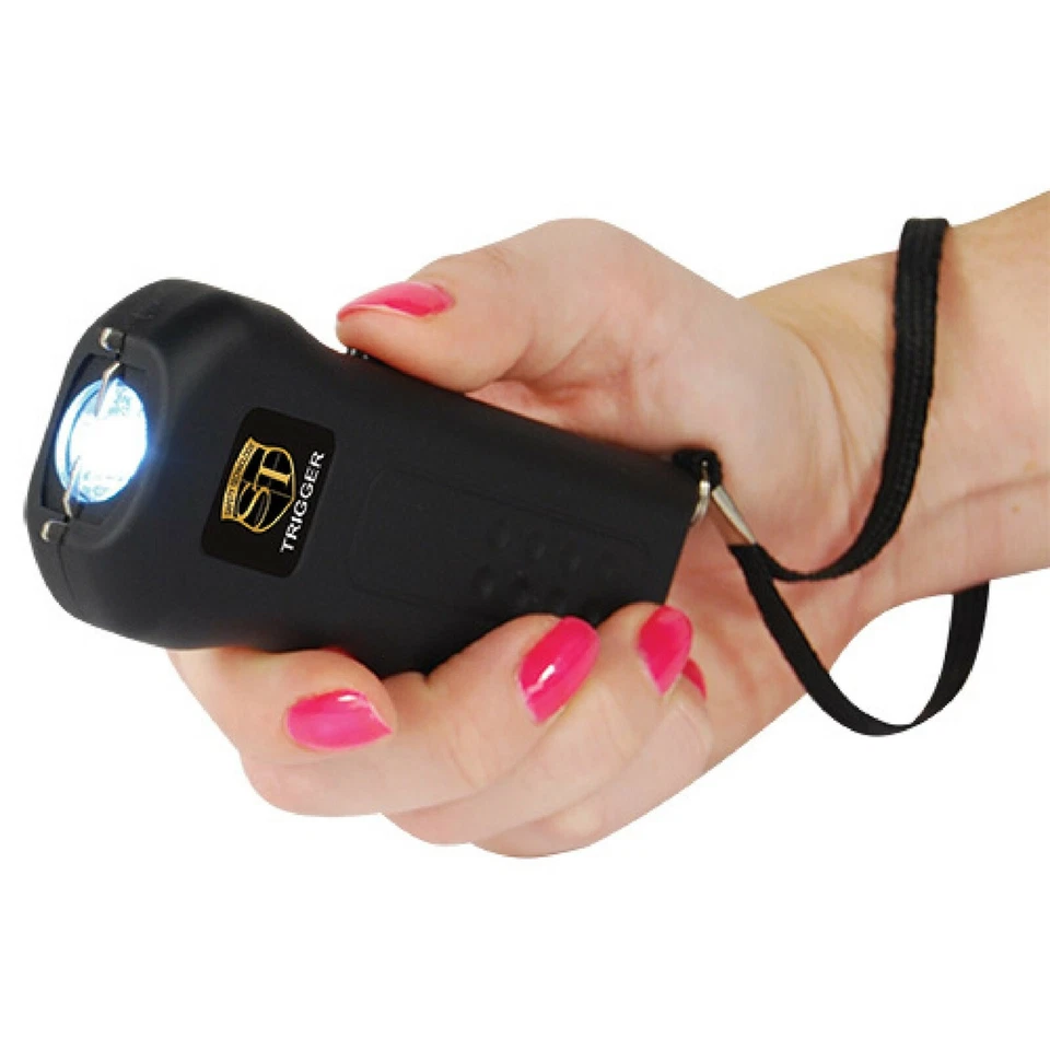 SAFETY TECHNOLOGY 75 MV Trigger Stun Gun Flashlight w/ Disable Pin Wrist Strap - Lifetime Warranty