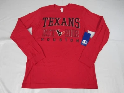 New Houston Texans EST 2002 Mens Size L Large Red Long Sleeve Shirt - Image 1 of 3