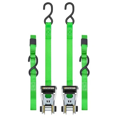 Correas de trinquete SMARTSTRAPS 10 pies, verde 2pk - 1.500 libras resistencia a la rotura 500... Foto 1 de 4