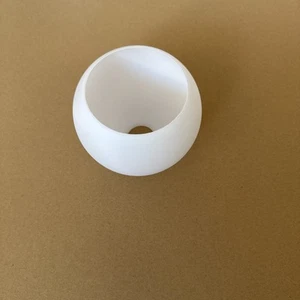 Lampenschirm E14 Kugel Ersatzglas Lampenglas Weiß matt Hö 100mm Ø120mm Loch 35mm - Bild 1 von 5