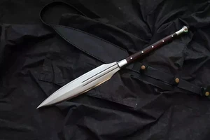 Spada lancia in acciaio al carbonio fatta a mano personalizzata - campeggio caccia e sopravvivenza - Foto 1 di 10