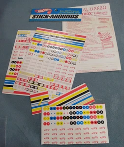 Hoja de calcomanías adhesivas con logotipo de patrocinador Redline Hot Wheels 1969 originales de Estados Unidos - Imagen 1 de 7