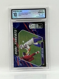 2021 Panini Donruss Elite Football Dual Threats #DT2 Josh Allen Green GEM MT 10 - Picture 1 of 4