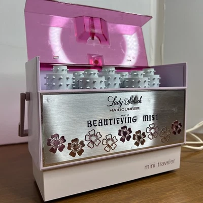 VTG Pink Lady Schick Hair Curler Roller Beautifying Mist Model 76 Mini Traveler - Image 1 of 4