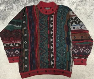 COOGI sweater 3D knit 100% Wool Size M Men's Multicolor Body width 59cm - Picture 1 of 4