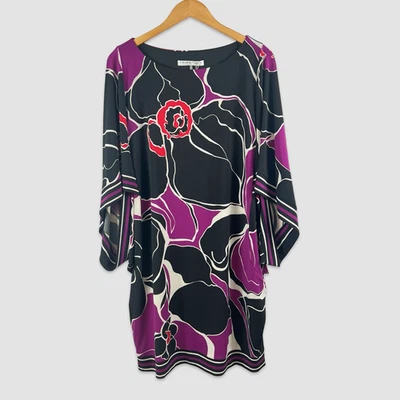 Trina Turk NWT Womens Size Large Dress Casablanca Mini Floral Kimono Sleeves - Image 1 of 4
