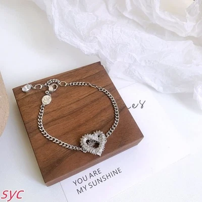 New In GIft Box Matrix bracelet mixed cut, heart-shaped, white, rhodium plated - Image 1 of 2