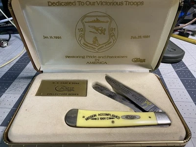 CASE XX USA 1991 YELLOW TRAPPER KNIFE OPERATION DESERT STORM 522 Foto 1 de 4