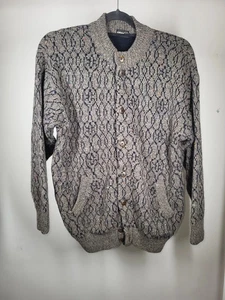 Cárdigan vintage St. Michael para hombre tejido negro mezcla de lana y cachemir talla L años 80 - Imagen 1 de 9