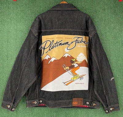 Vintage Y2K Platinum Fubu MushMouth Fat Albert Ski Denim Jean Jacket Men’s 2XL - Image 1 of 4