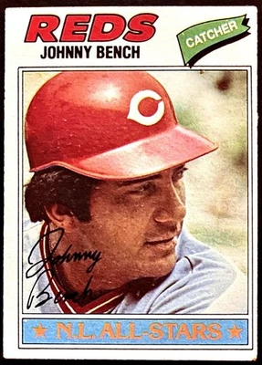 1977 Topps Baseball #70 EX+ Johnny Bench Cincinnati Reds Salón de la fama Foto 1 de 2