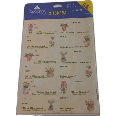 Vintage Dayspring Stickers "The Lord Is Good" God Inspired Made By Me Labels - Image 1 of 4