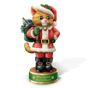 Nutcracker Cat Figurine Here Comes Santa Clause Bradford Exchange - Bild 1 von 1