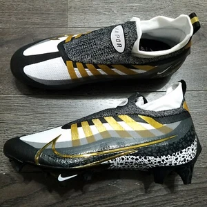 NIKE Vapor Edge Elite 360 Flyknit Football Cleats Mens 8 Black Gold DQ3558-002 - Picture 1 of 4