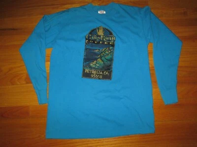 GOLD RUSH COFFEE Vtg 90s 80s LongSleeve Petrolia California T SHirt ONEITA USA X - Image 1 of 4