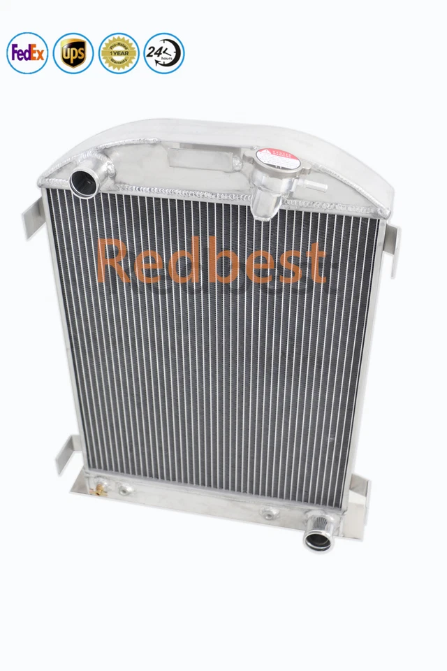 For 1938 Ford Model 85/81A/82A Base/Deluxe/Standard 4 Row Aluminum Radiator - Image 1 of 4