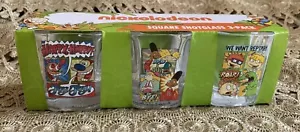 Juego de 3 piezas de vidrio de tiro cuadrado Nickelodeon Ren & Stimpy HEY ARNOLD Rugrats - Imagen 1 de 3