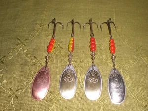 VINTAGE 4stk./Gr.5 MEPPS AGLIA BRITISH FRENCH PAT. BLINKER SPINNER - Bild 1 von 2