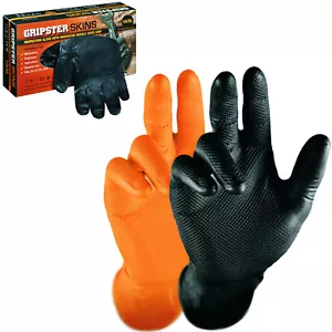GRIPSTER Skins Nitril Einweghandschuhe Schwarz Mechaniker Handschuhe by Grippaz - Bild 1 von 3