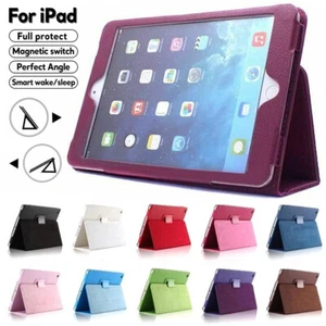 Smart Leather Cover Stand Case For iPad Mini Air Pro 9.7" 10.2" 10.5" 11" 12.9" - Picture 1 of 58