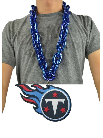 New NFL Tennessee Titans BLUE Fan Chain Necklace Foam Made in USA Cover