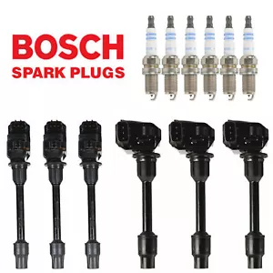 6X Ignition Coil + 6X Bosch Platinum Spark Plug For Nissan Maxima Infiniti I30 - Picture 1 of 5