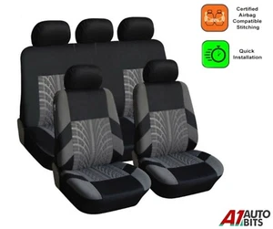 Car Seat Covers Protectors Grey Black Full Set Fabric For Vauxhall Corsa Astra - Picture 1 of 9