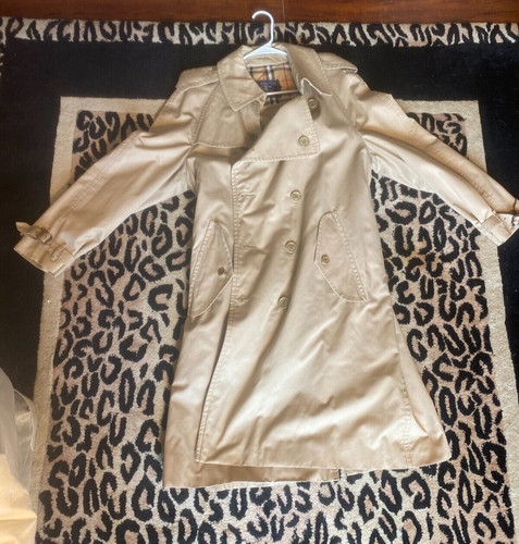 Cappotto trench vintage uomo Burberrys' designer beige a quadri Inghilterra taglia M L