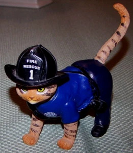 Hamilton Collection Furr-Ever Fire Rescue Kitty Cat Figurine - Picture 1 of 2