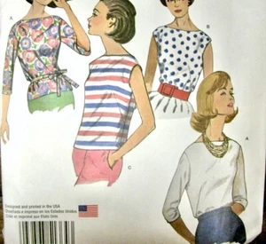 Easy Top Sewing Pattern Retro Remake Simplicity 1364 Womens Size 8-16 Uncut - Picture 1 of 6