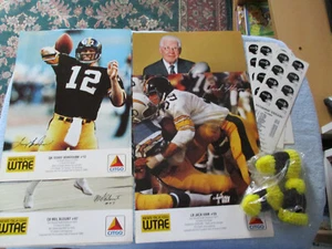 Pittsburgh Steelers '89 WTAE Citgo Posters 9, '92 Schedule Stickers 3 Hat Pins 3 - Picture 1 of 13