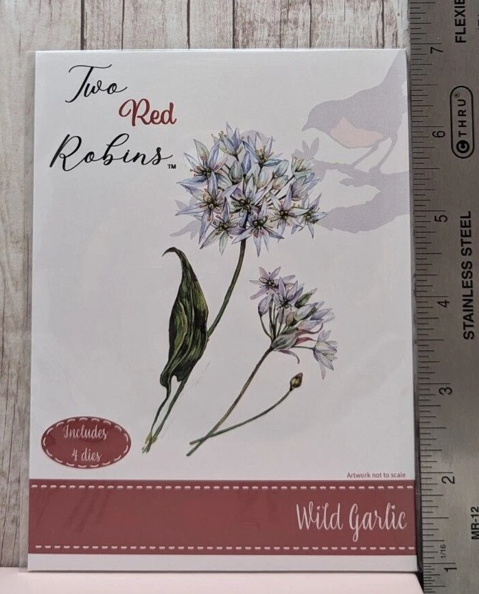 Dos petirrojos rojos troqueles de metal para hacer tarjetas flor orquídea prímula amapola lirio geranio Foto 1 de 1
