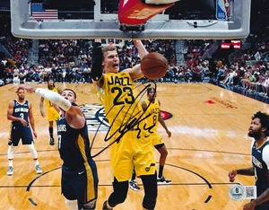 LAURI MARKKANEN signed (UTAH JAZZ) basketball 8X10 photo BECKETT BAS BQ83979 - Picture 1 of 1
